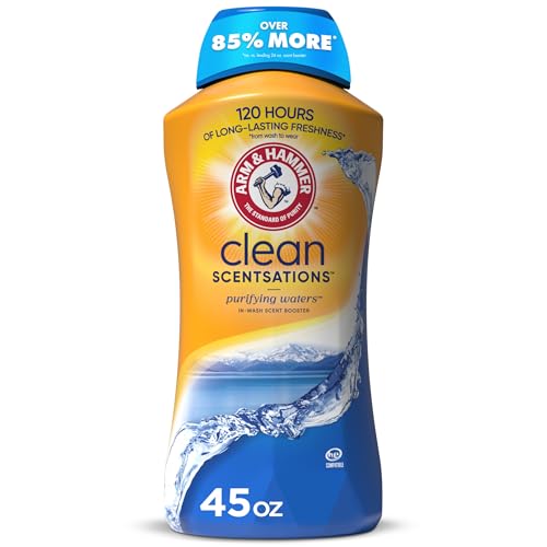 arm amp hammer clean scentsations in-wash scent booster laundry scent booster purifying waters scent 45 oz