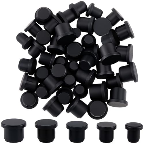 Image of GORGECRAFT 50Pcs 5 Sizes Black Silicone Bottle Stopper Tube Seal Plug 7.5 /8.3 /9.5 /10.5 /11.5mm Salt and Pepper Shakers Stopper Replacement Insert Hole Plug End Covers for Bottles Pipes Flower Pots