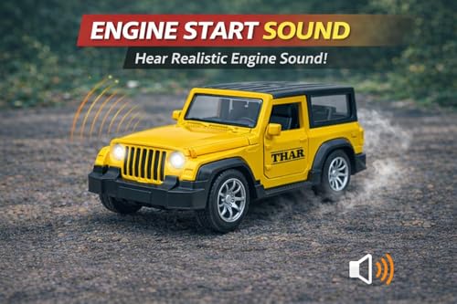 Image of Brand Conquer Defender 1:36 Diecast Model | Openable Doors, Bonnet & Boot for Kids and Collectors | Alloy Metal Car Toy | Perfect for Play & Display (Thar Yellow)