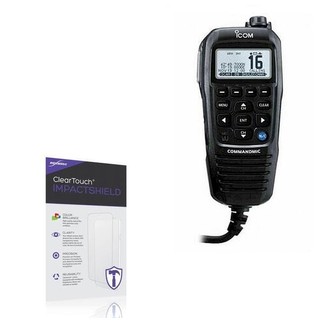 BoxWave Screen Protector Compatible with Icom HM-195S - ClearTouch ImpactShield (2-Pack), Impenetrable Screen Protector Flexible Film