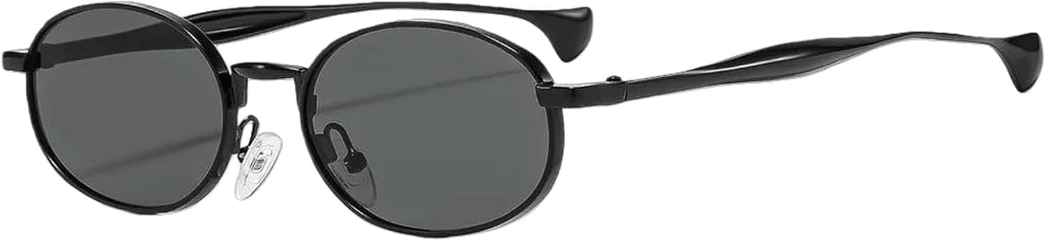 Luxury Retro Oval Steampunk Sunglasses for Men and Women - Lightweight Metal Frame Fashion Eyewear
