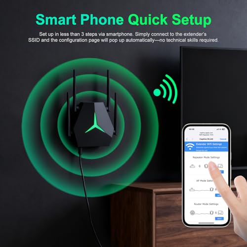 AC1200 WiFi Range Extender, USB Dual Band 5GHz/2.4GHz WiFi Repeater with 3 Modes & 2 Ethernet Ports Cover up to 12000 Sq.ft, EX004 Internet Signal Booster for Whole Home, Plug and Play (Black) by ZITUFAW - Image 6