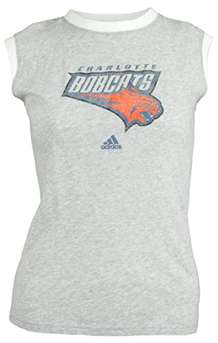 adidas NBA Women's Sleeveless Ringer Tee, Charlotte Bobcats Large