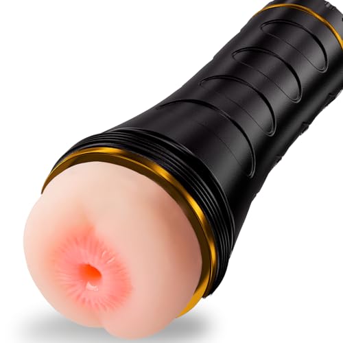 Anal Male Masturbator Cup with 8.5 Depth Textured Sleeve Lifelike Textured Plump and Soft Fleshy Masturbating Stroker Toys Portable Pocket Pussies Ass for Blowjob Sex Machine