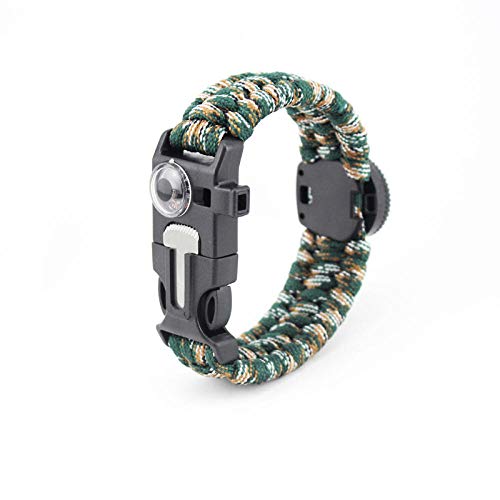 Preisvergleich Produktbild Tfsg Armschmuck Regenschirm Seil Armband Multifunktionale Field Survival Armband Thermometer Feuerstein Kompass Armband Outdoor Off-Road Muss-Outdoor 6