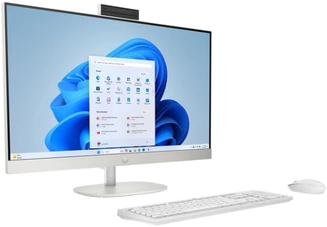 Image of HP 27 All-in-One Desktop Computer - 27'' Touchscreen FHD IPS Display, Intel Ultra 7 255U (12 Cores), Intel AI Boost (12 NPU Tops), 32GB DDR5 RAM, 2TB SSD, Windows 11Pro, Wireless Keyboard & Mouse