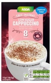 Asda Cafe Instant Low Sugar Cappuccino 8 sachets
