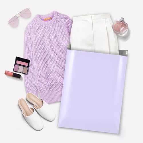 Image of Metronic Poly Mailers 19x24 Inch 500 Pcs, Large Shipping Bags for Clothes, Shipping Envelopes for Small Business, Strong Adhensive Mailing Bags, Lilac Purple