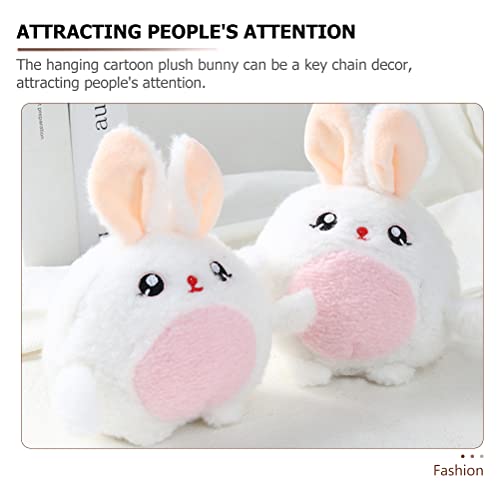 LOGOFUN 4 Pcs Plush Bunny Keychain Rabbit Stuffed Animal Keyring Cute Hanging Pendant Backpack Decor