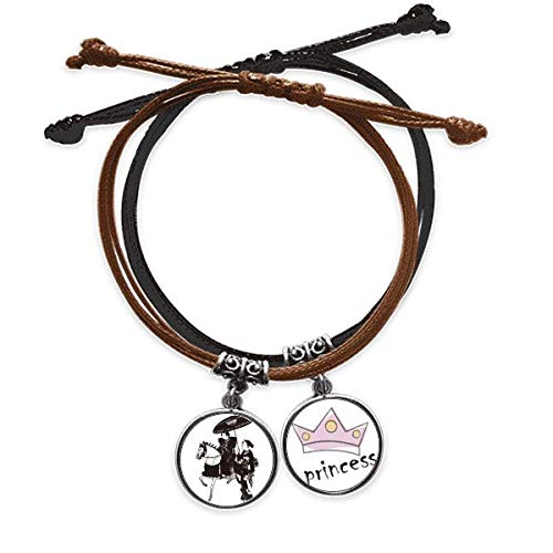 Pulsera de cuero con diseño de Japón y mujeres montando a caballo