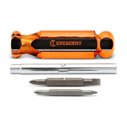 Image of Crescent 6-in-1 Interchangeable Bit Screwdriver, Red Handle - CS61N