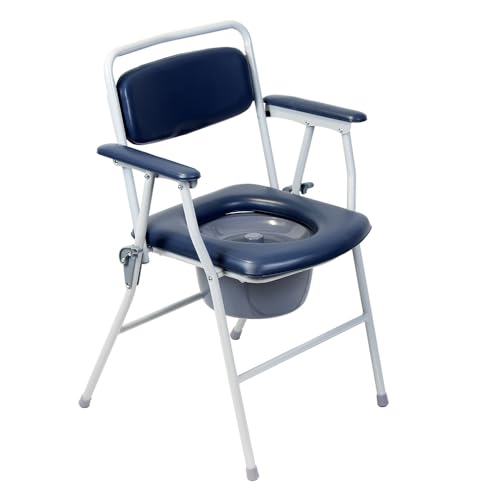 Chaise percée pliante pour senior avec assise rembourrée confortable