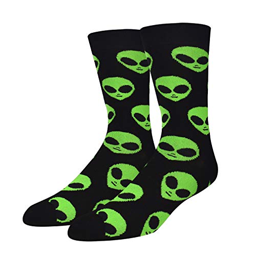 Seorsok Novelty Socks Colorful Funny Mens Crew Socks Outer Space Casual Cotton Socks - Alien