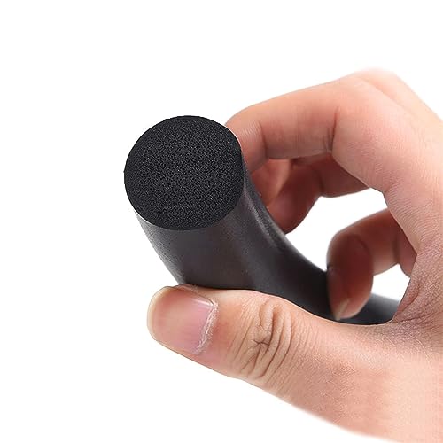 Insulation Rubber Seal Black EPDM Rubber Foam Sealing Strip Round Sponge Cord Bar for Cabinet Door Foam Gap (Size : 2 Meters, Style : Dia 15mm)
