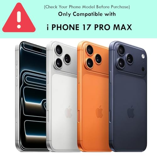 Image of RIGGEAR Shockproof Tough Hybrid Armor 360 Rotating Magnetic Ring Stand Back Cover Case Compatible with MagSafe Accessories for iPhone 17 Pro Max (Smoke Black Matte PC and Black TPU Bumper)