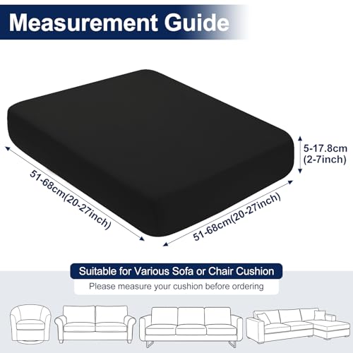 Smiry Waterproof Patio Cushion Covers, Stretch Outdoor Couch Slipcovers Replacement Washable Furniture Protector Sofa Chair Seat Cover for Dogs and Pets (8 Pcs, Black) — view 6