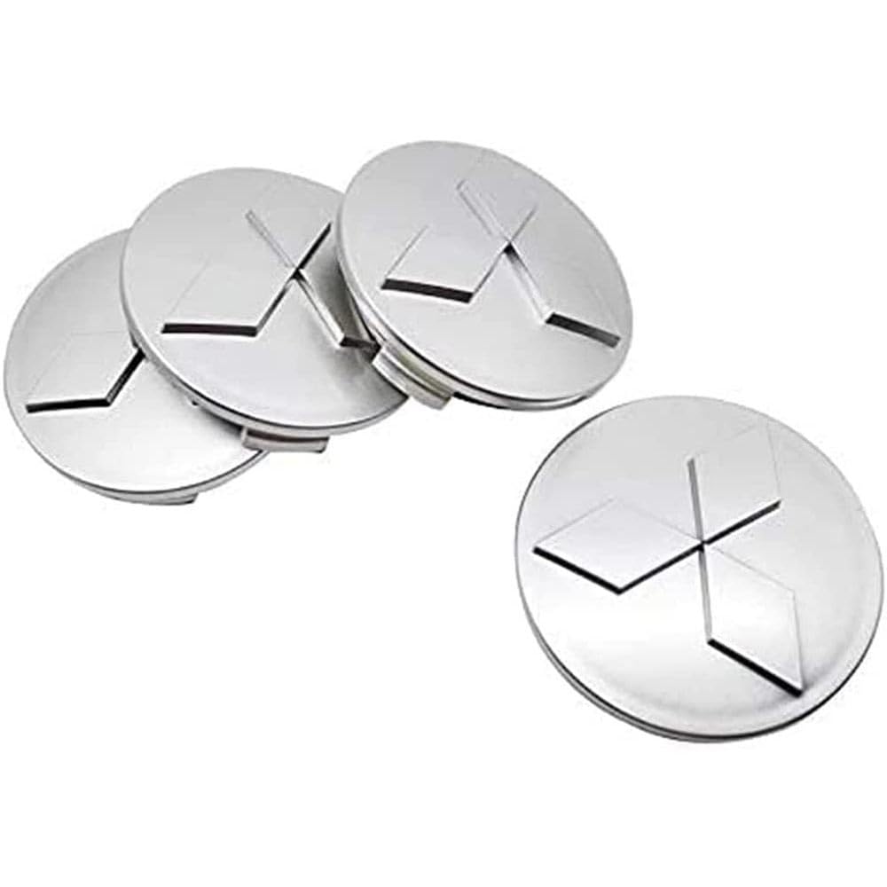 4pcs Car Wheel Hub Center Caps Cover for Mitsubishi ASX Outlander Lancer Pajero Eclipse 60mm Wheel Metal Emblem Badge Logo Rims Center Cap Covers Exterior Decorations Accessories