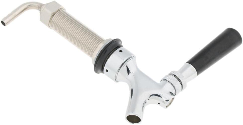 Adjustable 95mm Draft Beer Faucet with Long Shank, Smooth Stainless Steel Control Lever, Suitable for Keg Tap Bar Dispense, Home Brewing and More