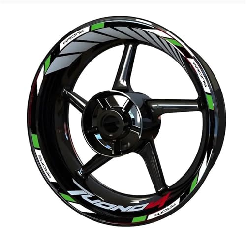 DTASMBD Felgenrandaufkleber Motorrad-Radaufkleber Für Aprilia Tuono V4 TuonoV4 Radaufkleber Felgen-Reflexaufkleber Radnabenaufkleber Motorrad Rad Aufkleber(Farbe 1)