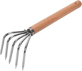 SAFIGLE Ferramentas Domésticas Ferramenta Raspador De Rosto Apanhador De Folhas Ancinho Concha Ancinho De Escavação Ancinho De Escavação De Frutos Do Mar Acessórios De Praia De Madeira