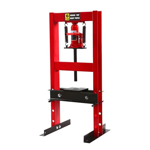 YASICA 油圧プレス 6t 門型 プレス機 ベアリング シャフト 圧入器 圧入 大容量 整備 脱着 自動車 バイク プレスプレート付き 調整可能 ショッププレス ガレージ ワークショップ ショップ用（50×50×90cm）のサムネイル