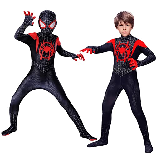 Fantasia Exclusiva Premium Infantil Homem Aranha Miles Morales No AranhaVerso Tamanho:130