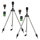 Upgraded Automatic Rotating Tripod Sprinkler, Stainless Steel Rotary Irrigation Tripod Telescopic Su