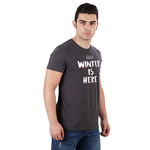 Image of Free Authority Men's Printed Regular fit T-Shirt (STY-20-21-000723 Charcoal XX-Large)