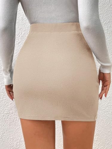 Plain High Waist Knit Bodycon Mini Skirt 2025 Fashion Skirts for Women2