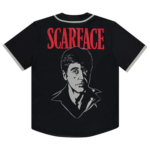 Scarface Tony Montana Men's Jersey - Mesh Button Down Baseball Jersey Movie Retro Fashion Top2