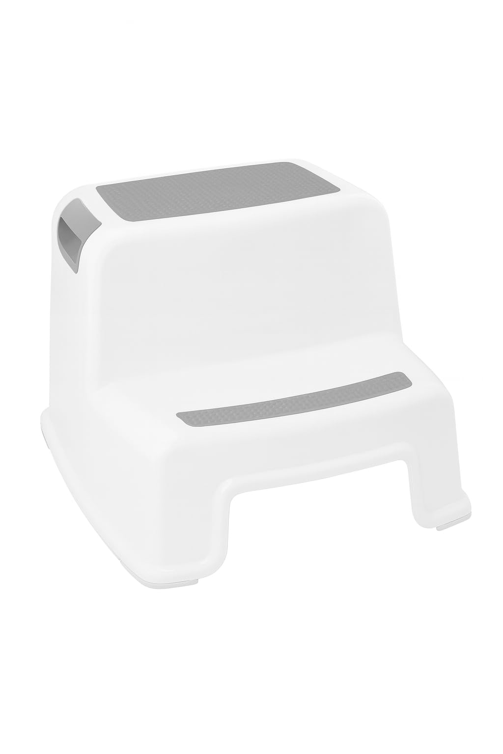 Double Step Stool for Kids – Non-Slip 2 Step Stool for Toddlers, Potty Training, Bathroom and Kitchen Use, Durable and Sturdy Design for Boys and Girls Grey
