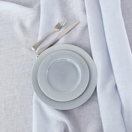 Solino Home Light Blue Linen Tablecloth 60 x 144 Inch - 100% Pure Linen Hemstitch Table Cloth for Rectangle Tables - Classic Hemstitch, Machine Washable Tablecloth for Spring, Summer by Solino Home - Image 3