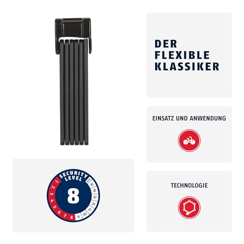 ABUS Faltschloss Bordo Classic 5900/90 ST mit Schlosstasche - Fahrradschloss aus gehärtetem Stahl - ABUS-Sicherheitslevel 8