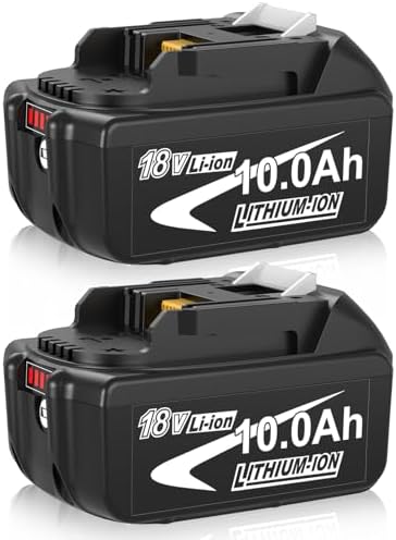 2X 10.0Ah Ersatzakku für Makita Akku 18V LXT BL1850B/BL1860B | Kompatibel mit DC18RD/DC18RC Ladegerät & 18V LXT Geräten wie Bohrmaschinen, Kettensägen, Rasenmähern für Profi-Hand