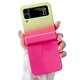 Z flip 3 Case with Hinge for Samsung Galaxy Z Flip 3 5G Case Gradient Color Glossy Full Protection W