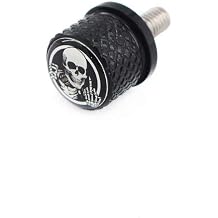 Black Stainless Knurled Fender Rear Seat Bolt Screw For Victory Octane 2017-on Models - Skeleton Middle Finger