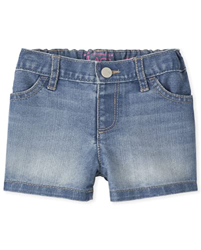 Image of The Children's Place Baby Toddler Girls Denim Shortie Shorts