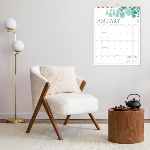 Calendário de parede 2024 vegetação estética, calendário de 18 meses, janeiro de 2024 a junho de 202