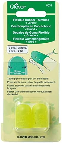 Clover 6032 Flexible Rubber Large Thimble, Yellow 2, 18mm