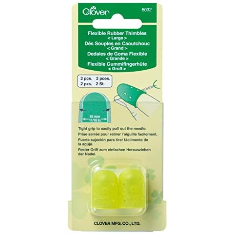 Clover Flexible Rubber Large Thimbles, Yellow Cover