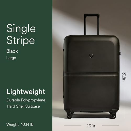 ANTLER - Single Stripe Hardside Luggage 32 Inch Large Suitcase - Durable, Lightweight & Expandable, 4 Spinner Wheels - Adjustable Handle, TSA Lock - Black by ANTLER - Used condition - US$144.05