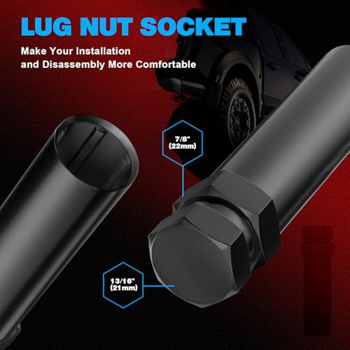 Image of 1 /2 x20 Lug Nuts Chrome with Spline Tuner, Locking Aftermarket Wheel Nut XL 2 inch Length with 1 Socket Key, 60 Degree Conical /Cone Bulge Seat Closed End. 20PACK