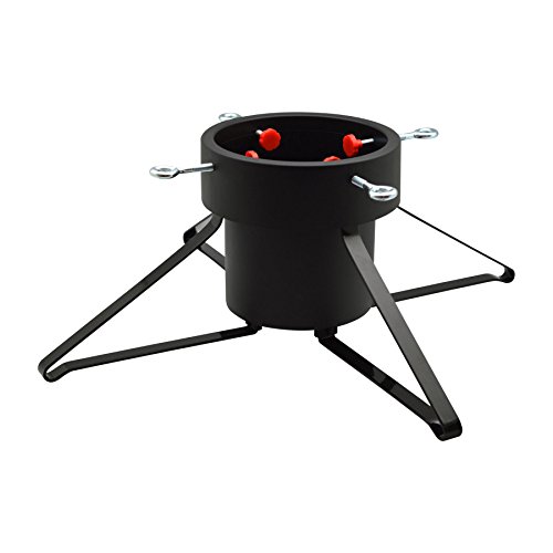 Harbour Housewares Traditional Christmas Tree Stand, Metal Frame/Strong Plastic Holder - Black