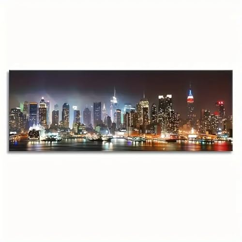Impression d'art nocturne sur toile panoramique premium