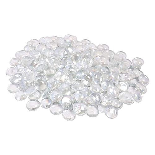 Neez Glas Kieselstein Fliesenhandel Runde Glassteine Glasnuggets Irisierend Steine Edelsteine Deko Mosaiksteine im Netz Taschen (Klare Kieselsteine-200 Stücke/1kg) Cover