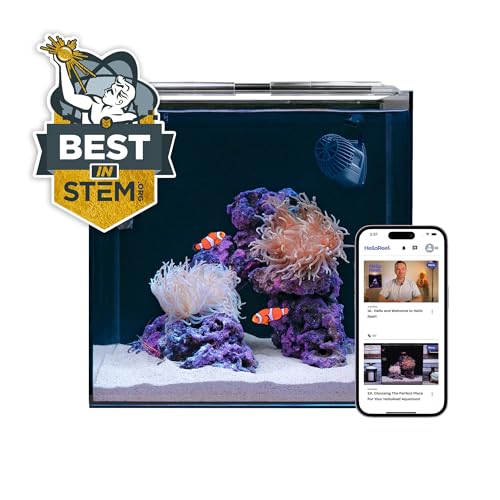 15 Gallon Beginner Clownfish Saltwater Aquarium Kit with App Controlled Smart LED Lighting, Filtration, Decor, and Setup Guide