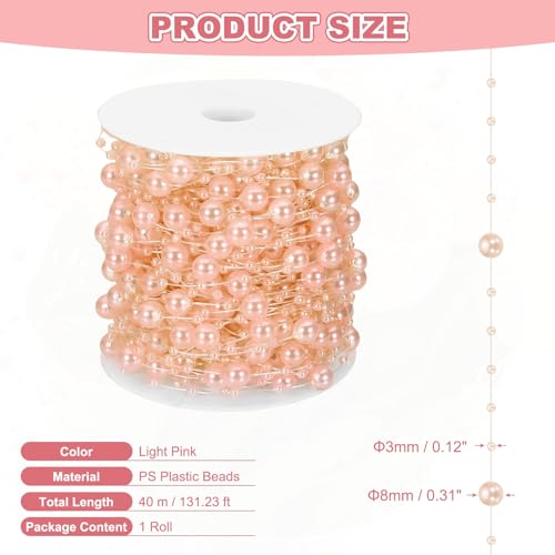 Cuentas flotantes artificiales de 40m color rosa claro para jarrones 3