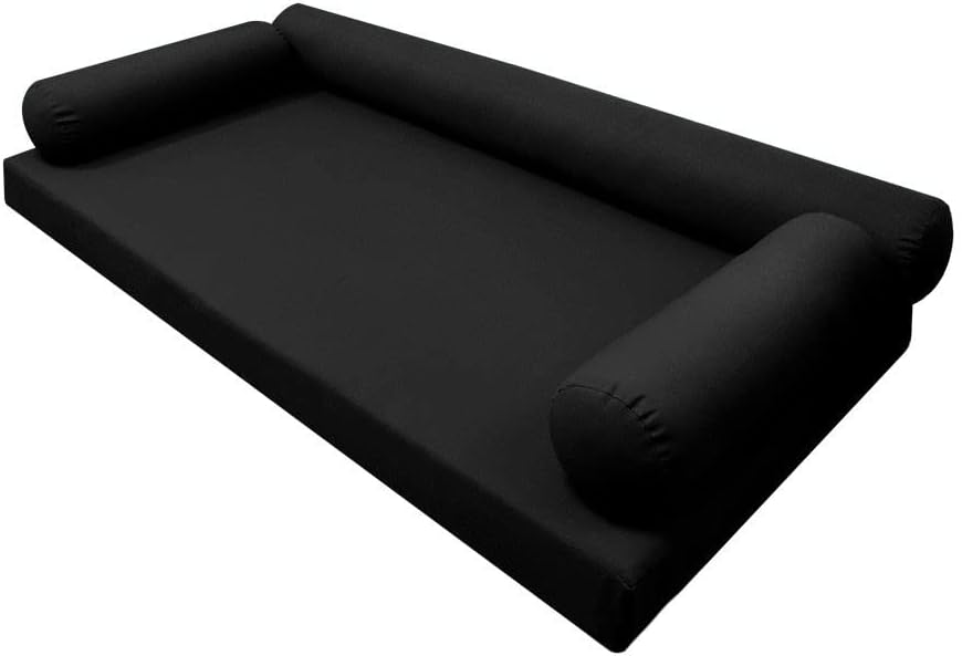 Prolinemax Style 6 Crib Size Knife Edge Outdoor Daybed Mattress Bolster Insert and Cover Complete Set AD109