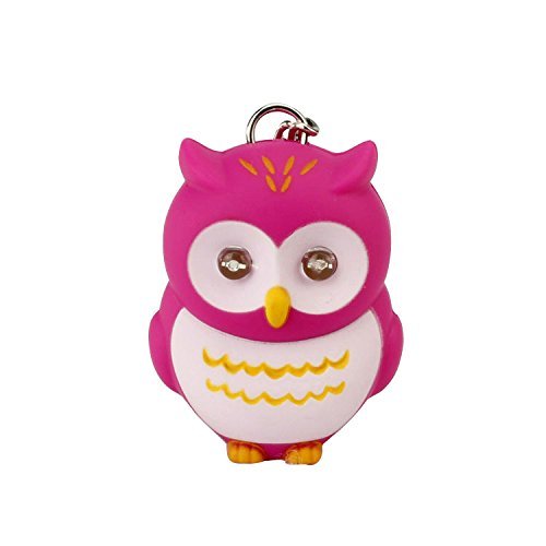 Preisvergleich Produktbild flyyfree Novelty Cute Eule Sound LED Schlüsselanhänger Handy Tasche Anhänger (Pink)
