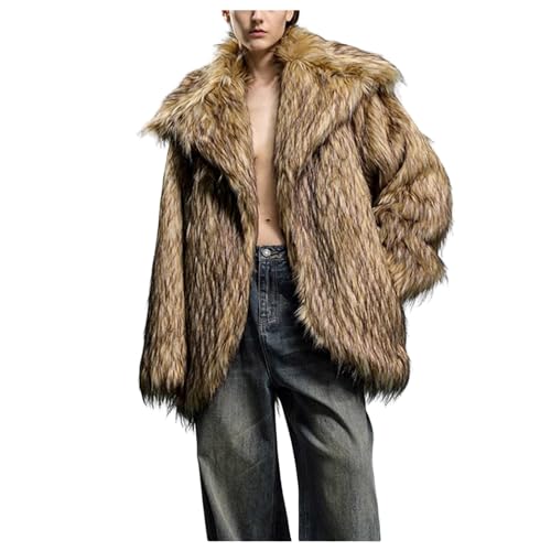 Fausse veste de fourrure marron ajustée manteau chaud pour femme